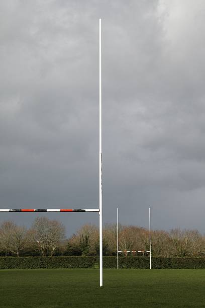 istock Old rugby field on a rainy afternoon 147026518