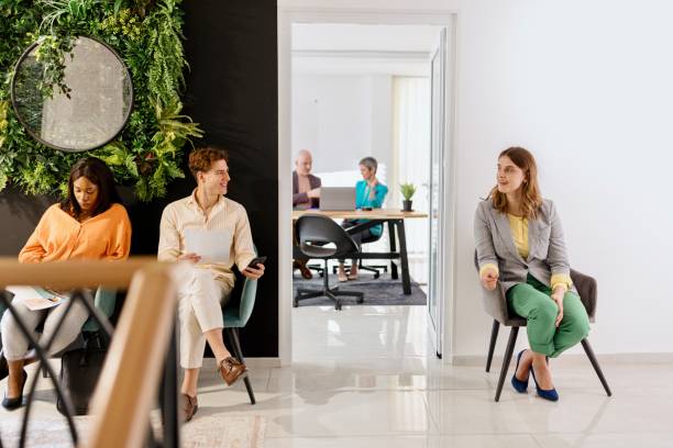 istock Business people having a conversation at a job interview 1470265725