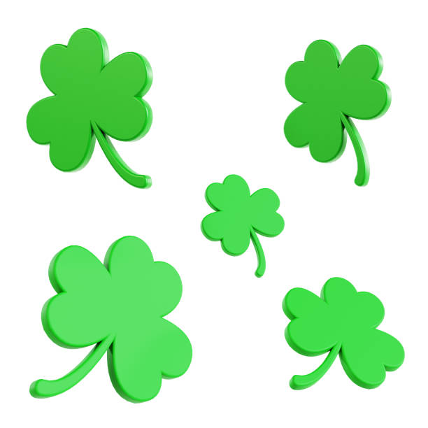 element projektu dzień świętego patryka 3d. ilustracja liści koniczyny - clover st patricks day four leaf clover luck zdjęcia i obrazy z banku zdjęć