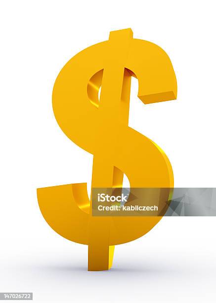 Golden Dollar Sign Stock Photo - Download Image Now - Abstract, Banking, Clip Art