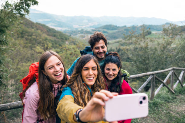 istock Friends take a selfie during a hiking in mountain 1470272296
