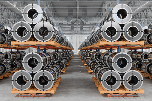 Distribution Warehouse With Galvanized Steel Rolls