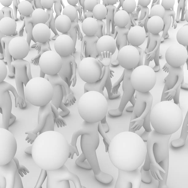 istock HAND SIGN TO SAY HELLO, ISOLATED IN THE CROWD 1470274190