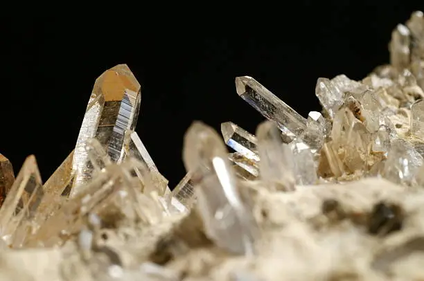 Quartz crystals, Beaufortain massif in Savoie.