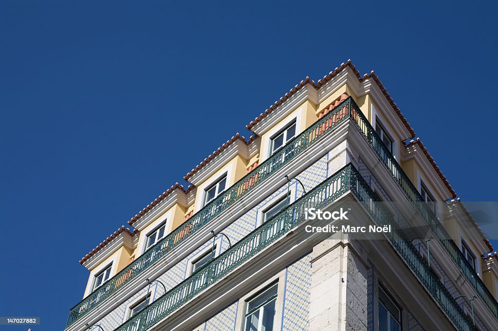 top of house in Lissabon view on top of a house in Lissabon with blue sky in background Architecture Stock Photo