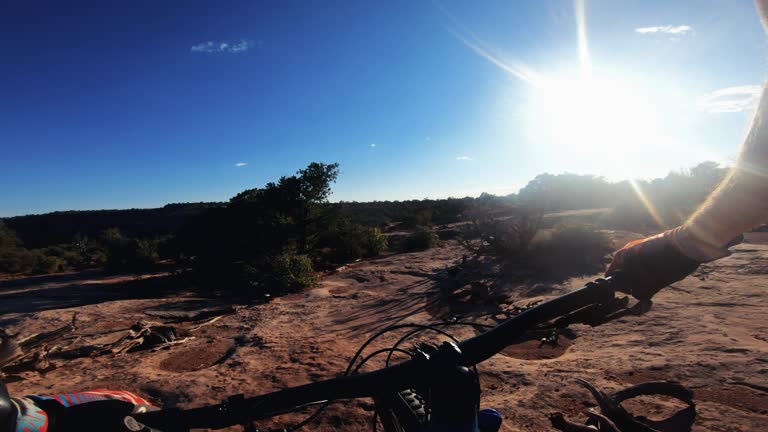 Point of view POV mountainbike in Moab, Utah