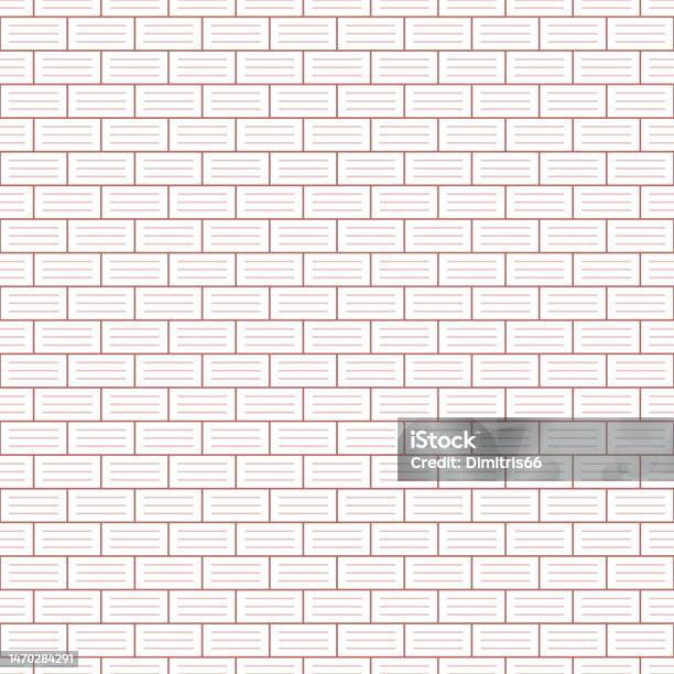Simple Modern Brick Pattern Seamless Brick Wall Pattern With Editable Stroke Stock Illustration ...