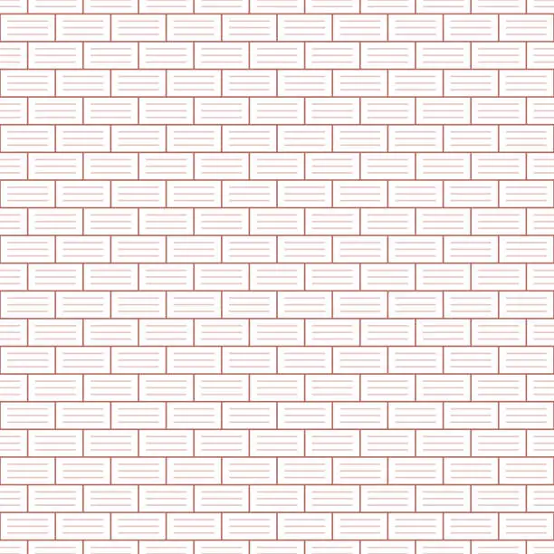 Vector illustration of Seamless brick wall pattern with editable stroke