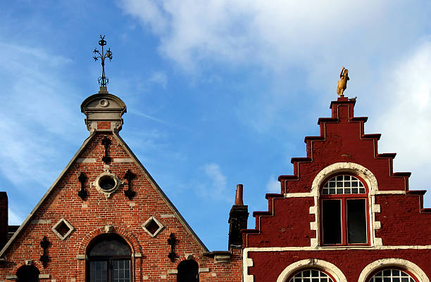 istock Two roofs in Bruges, Belgium 147028513