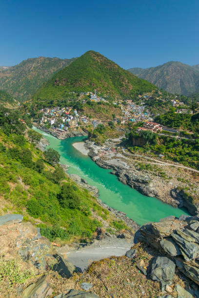 istock Devprayag, Godly Confluence,Garhwal,Uttarakhand, India. Here Alaknanda meets the Bhagirathi river and both rivers thereafter flow on as the Holy Ganges river or Ganga. Sacred place for Hindu devotees. 1470286381
