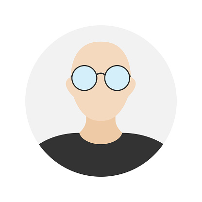 Empty face icon avatar with glasses. Vector illustration.