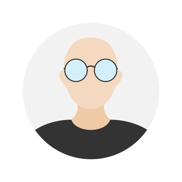 Empty face icon avatar with glasses. Vector illustration. Empty face icon avatar with glasses. Vector illustration. skin head stock illustrations