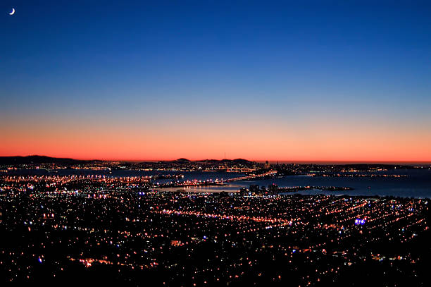 Bay Area a notte - foto stock