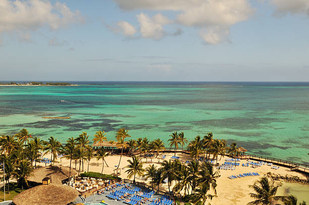 istock Resort beach by caribbean sea 147029524