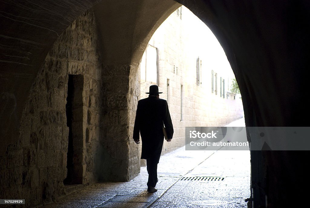 Rabbi commute in Jerusalem Rabbi walking through a tunnel in Jerusalem. Rabbi Stock Photo