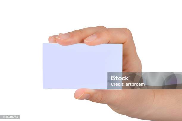 Cartão De Papel Na Mão Da Mulher - Fotografias de stock e mais imagens de Adulto - Adulto, Branco, Braço Humano