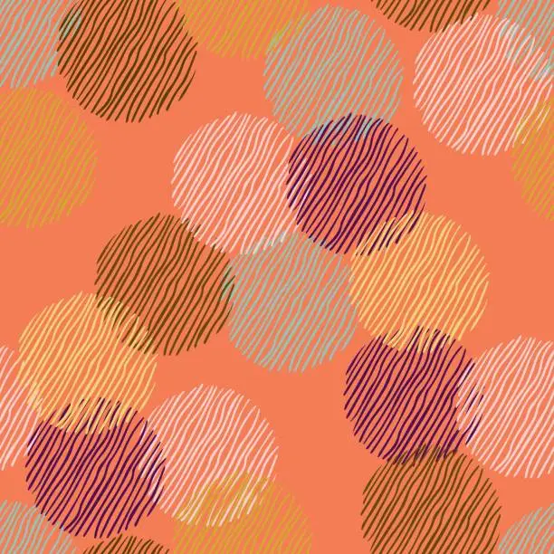 Vector illustration of Seamless pattern abstract background with circles and stripes.Vector illustration