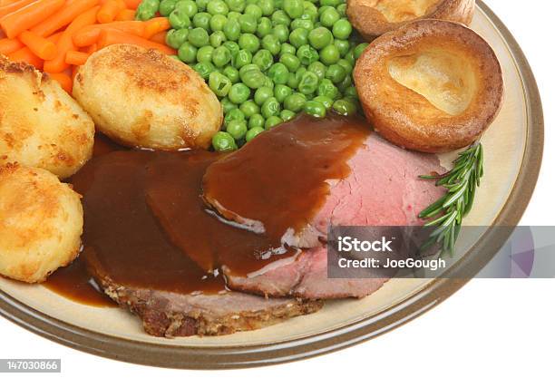 Roast Beef Dinner Stock Photo - Download Image Now - Gravy, Roast Beef, Beef