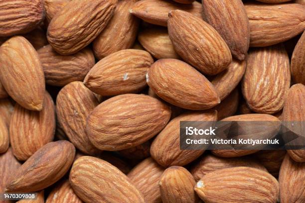 Almond On Isolated Background Whole Nut Stock Photo - Download Image Now - Almond, Bowl, Brown