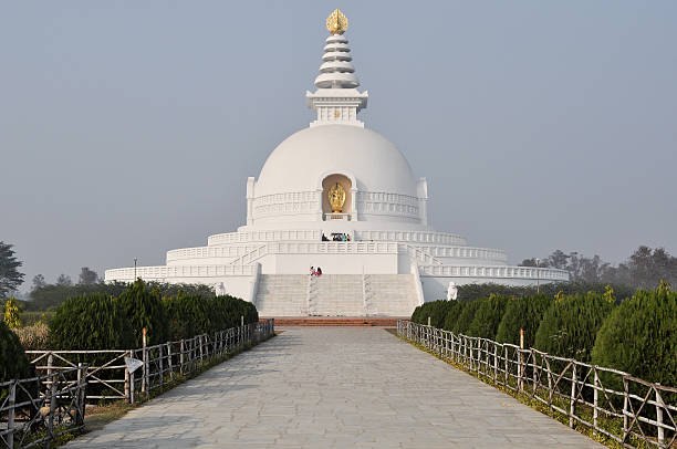 istock Japanese Peace Pagoda in Lumbini, Nepal 147031133