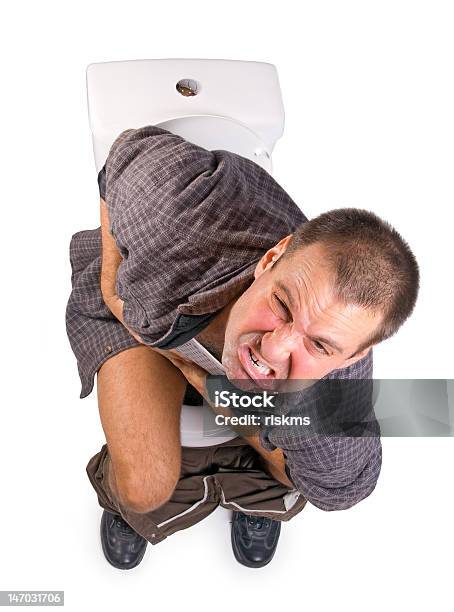 Man With Intestinal Problems Stock Photo - Download Image Now - Constipation, Bathroom, Men