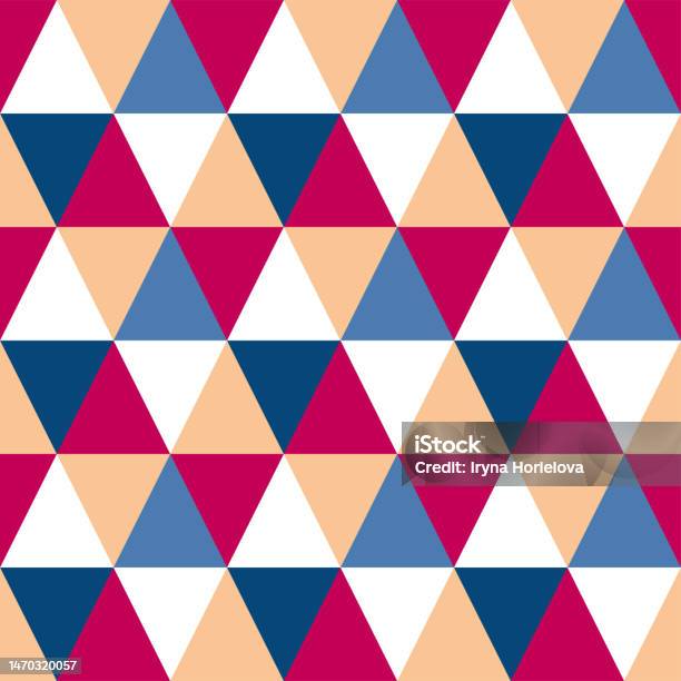 Background Seamless Vector Multicolored Triangle Pattern For Tile ...