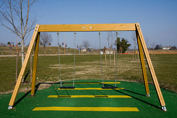 Playground swing stock photo