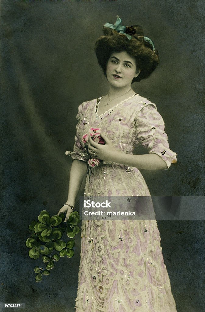 Vintage portrait. Vintage portrait of a young girl. The shot was taken around 1924 year. Women Stock Photo