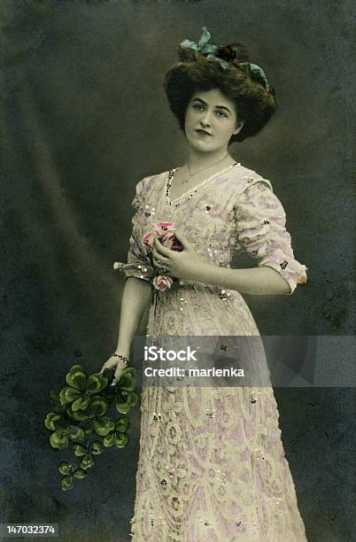 Vintage Portrait Stock Photo - Download Image Now - Women, Edwardian Style, Victorian Style