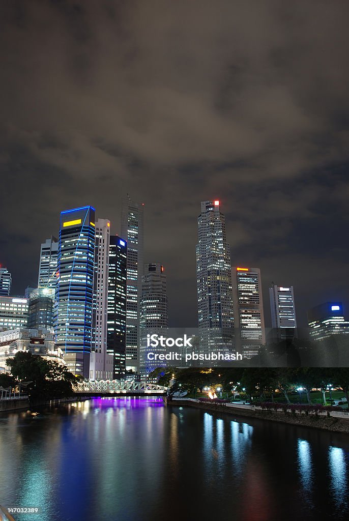 Singapur Stadt bei Nacht - Lizenzfrei Architektur Stock-Foto