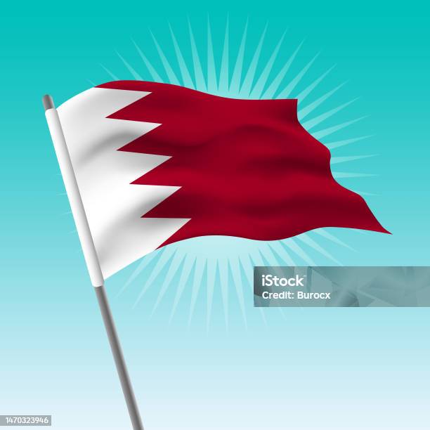 Bahrain Color Scheme Waving Bahrain Flag Stock Illustration - Download Image Now - Bahrain ...