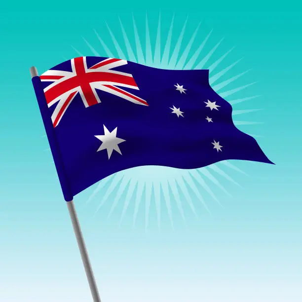 Vector illustration of Waving Australia Flag