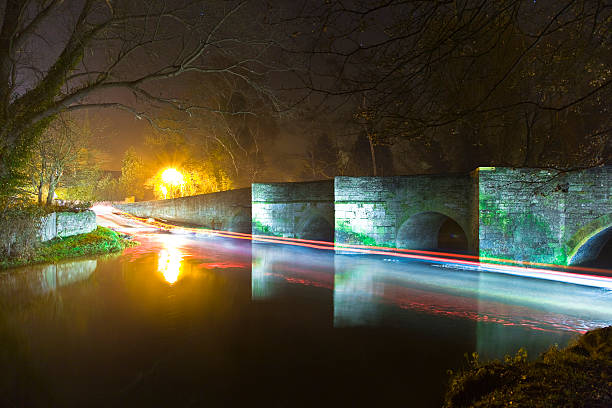 istock Geddington Bridge Crossing Water Ford at Night 147033072