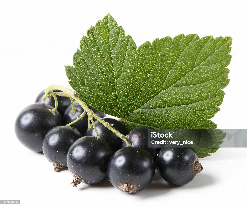 Frutas de groselha-preta com uma folha - Foto de stock de Alimentação Saudável royalty-free