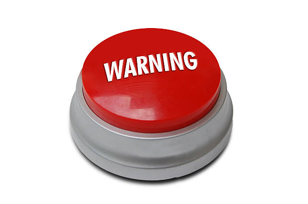 Red Warning Button stock photo