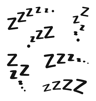 ZZZZ doodle sleep snore icons. Vector signs of nap, rest, dream or relax sound.