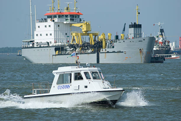 istock Boat from customs department 147033810
