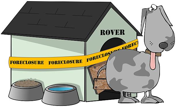 ilustrações de stock, clip art, desenhos animados e ícones de foreclosed dog house (expressão inglesa - foreclosed