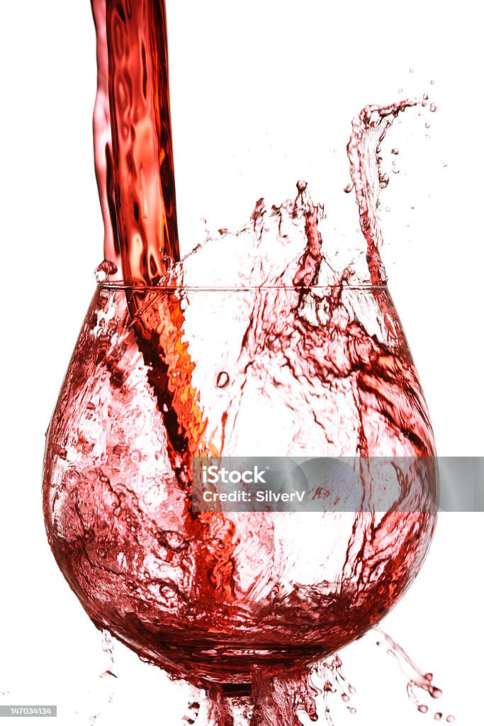 Spritzendes Wasser in Glas Wein - Lizenzfrei Aktivitäten und Sport Stock-Foto