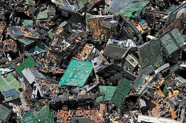 Circuit board pile stock photo