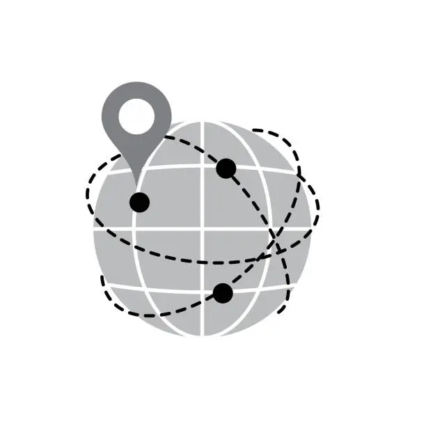 Vector illustration of Global Tracking - Logistics Delivery And Transport Icon