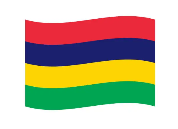 Vector illustration of Mauritius waving flag. Vector