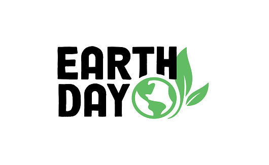 Earth Day badge design concept. Vintage Style.  Planet icon design with plant. Save the environment.