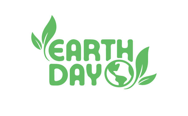 Earth Day badge design concept. Vintage Style.  Planet icon design with plant. Save the environment.