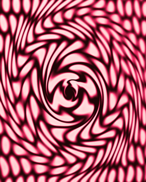 Swirling snakeskin image with dark red and pink colors, groovy abstract texture.