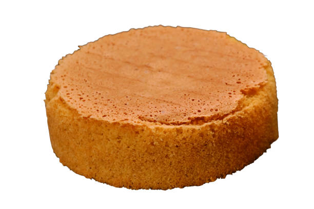 istock Fresh baked cake biscuit on a metal rack, side view, isolated on a white background 1470356189
