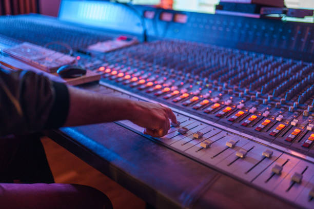 istock Man Operating With Sound Recording Studio Mixer 1470359327