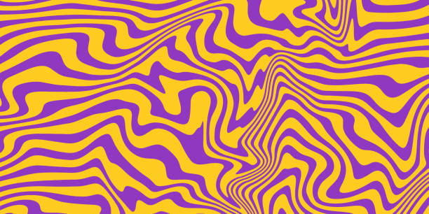 istock Retro groovy background. Wavy vintage psychedelic wallpaper. Trippy pattern, cover, poster in 60s or 70s style. Liquid hippie texture. Vector 1470360669