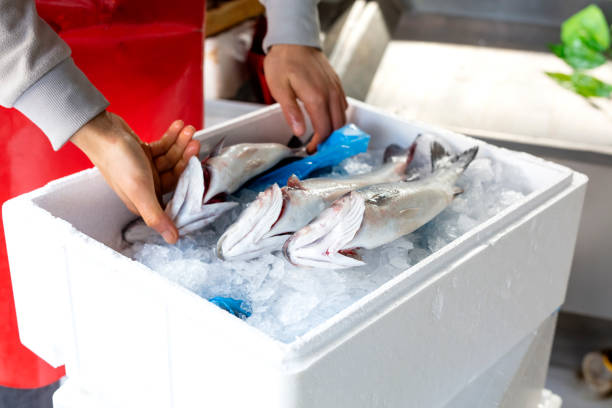 istock Pallet with fresh fish at a wholesale market 1470364935