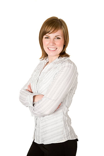 istock Business woman isolated on white 147036858